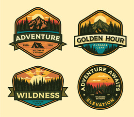 RETRO VINTAGE FISHING OUTDOOR ADVENTURE LOGO BADGE PATCH FOR HAT, T-SHIRT, STICKER