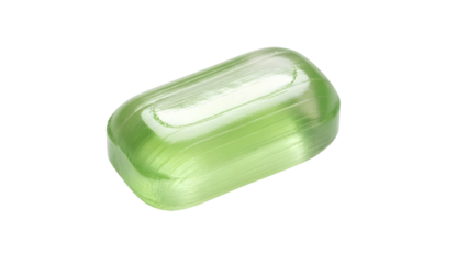 Isolated Light Green Translucent Hard Candy Product Shot on White