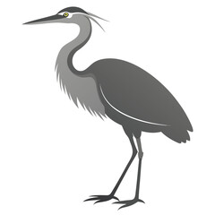 Obraz premium A tranquil grey heron illustration capturing its silent dignity a majestic water bird with sharp