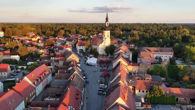 Altstadt von L&uuml;bbenau/Spreewald aus der Drohnenperspektive