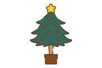 手描き風のかわいいクリスマスツリー