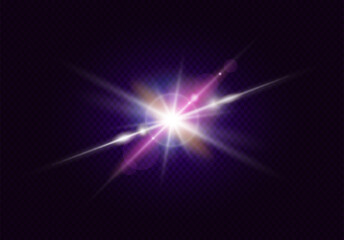 Radiant Light Burst with Multicolor Lens Flares and Beams
