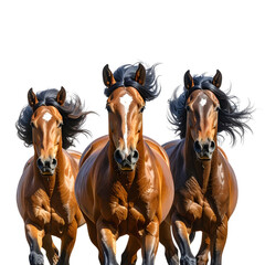 A brown horse on a white background