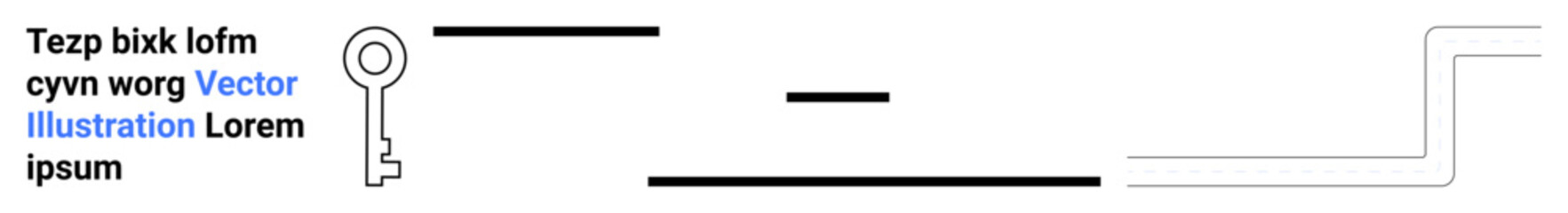 Security, accessibility, encryption, digital keys, minimalism, and abstract art. Minimalist key and abstract black lines on white. Security and accessibility concept visual