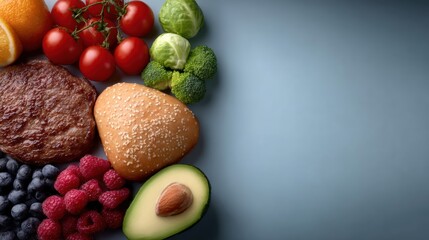 World Diabetes Day nutrition education  template comparing healthy foods, unhealthy foods, food groups