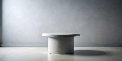 Minimalist Round Pedestal Table Against a Smooth Wall in a Modern Interior Space