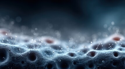 Abstract cellular structure bottom left, fading out, solid background