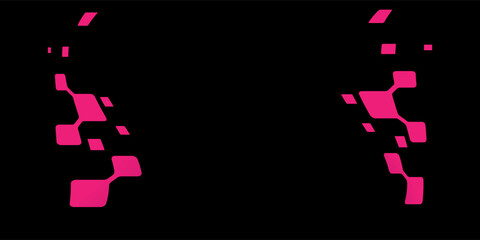 illustration design using red and pink flower elements, with a plain black abstract background, simple and modern