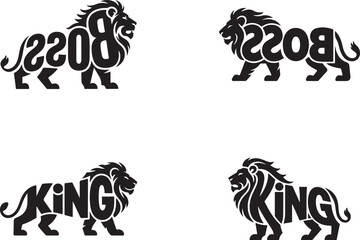 Lion Lettering Graphics Set