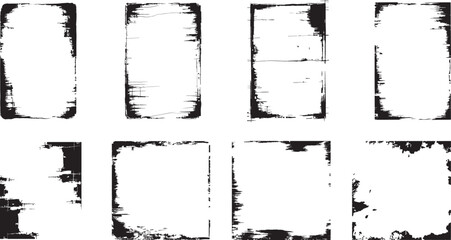 Black Grunge Distressed Frame Set