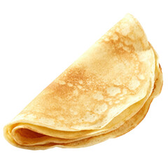 Delicious golden folded crepe pancake, sweet breakfast food