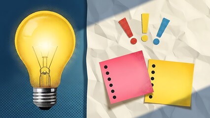 Idea generation and notes on crumpled paper background