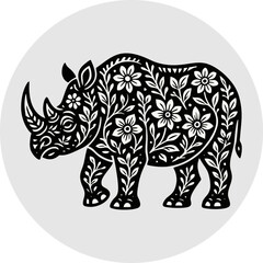 mascot hieroglif  rhino  vect...