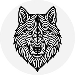 mascot hieroglif wolf vector ...