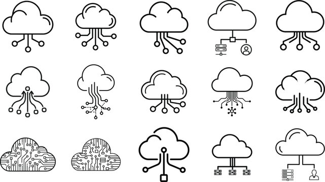 Variety of cloud computing network topology diagrams