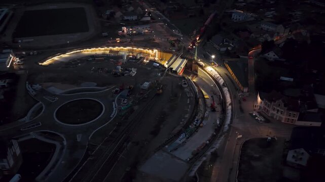 Baustelle bei Nacht 