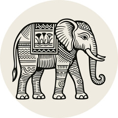 mascot hieroglif elephant vec...