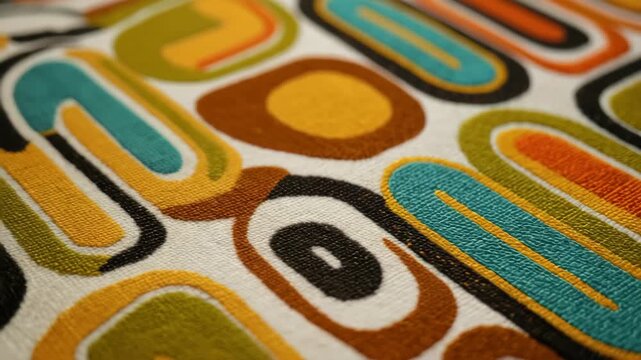 Colorful fabric patterns shown in close up from different angles