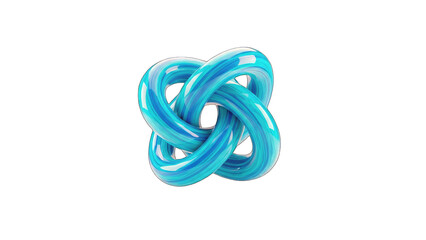Fototapeta premium Abstract Blue Knot: Isolated on White Background