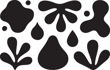 Fototapeta premium Modern abstract black shapes on white background