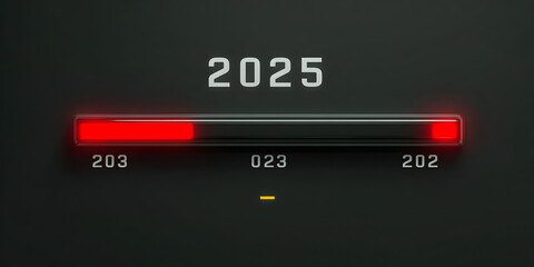 Loading bar from 2025 to 2026 progress indicator for the new year vector illustration on a dark background