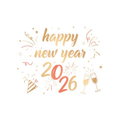 Happy New Year 2026 Festive Celebration vector