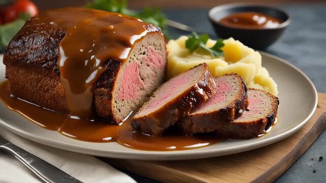 Hackbraten mit Bratenso&szlig;e
