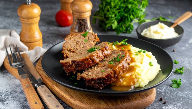 Hackbraten mit Bratenso&szlig;e