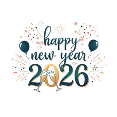 Happy New Year 2026 Festive Celebration vector