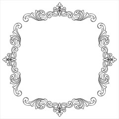 Vintage Floral Ornament With Artistic Engraving