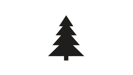 Fototapeta premium Simple Black Silhouette of Christmas Tree.