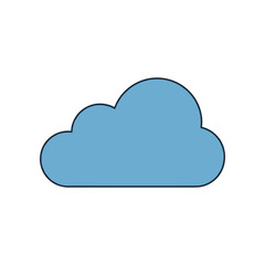Fototapeta premium Simple Blue Cloud Icon Graphic Element 1.
