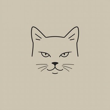 Angry cat face illustration
