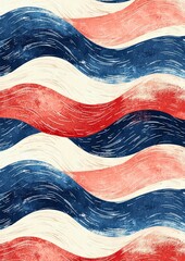 Abstract wave pattern with red and blue colors. A beautiful pattern with a vintage vibe and wavy lines