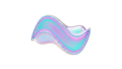 Abstract Holographic Wave on White Background