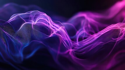 Abstract digital wave of glowing particles creating a dynamic, fluid mesh structure, representing data flow, energy movement, and advanced technological concepts in a futuristic setting