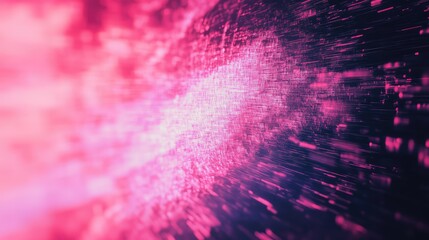 Abstract digital stream of pink and purple data particles moving rapidly, creating a dynamic background representing connection, speed, and future technology