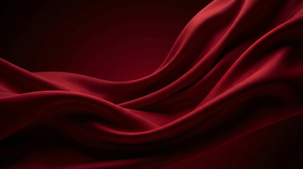 Obraz premium Smooth red satin fabric texture, flowing silk wave backdrop for background
