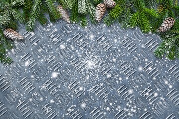 Christmas background with green fir tree
