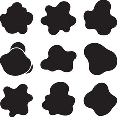 Modern black blobs on white background