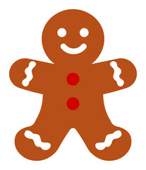 Obraz premium Gingerbread man cookie character for christmas baking themes, holiday designs and festive winter graphics, PNG with transparent background