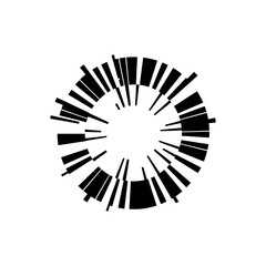 Black and white pencils illustration symbol on an abstract vector background circle design for music art