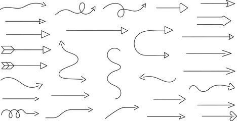 Collection of various arrows and directional symbols