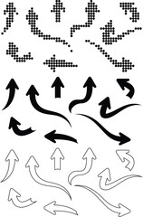 Collection of Diverse Arrow Designs in Black and White