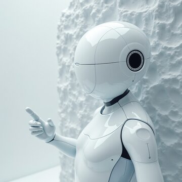 AI generated Home aid robot featuring pleasant design and amicable movements for users