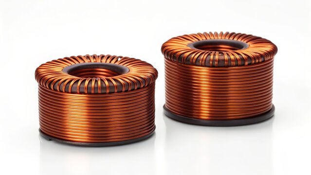 Two Copper Wire Coils for Electrical Components