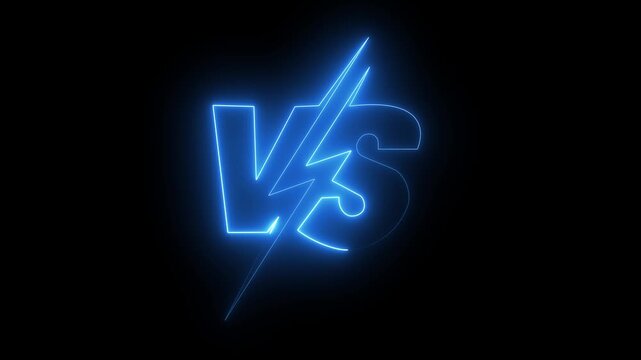 Dynamic VS Icon Animation with Neon Glow, Bold Contrasting Letters, Sharp Edges, and Battle Concept Symbolizing Competition, Rivalry, and Versus Conflict on Sleek Background.