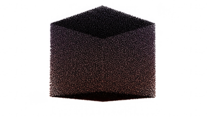 Abstract black cube isolated on transparent background