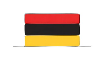 Stacked books with colors representing a national flag