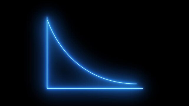 glowing neon down graph with arrow indicating decline, loss, and negative trends on a dark, abstract background, perfect for conveying risk, crisis, or poor performance.